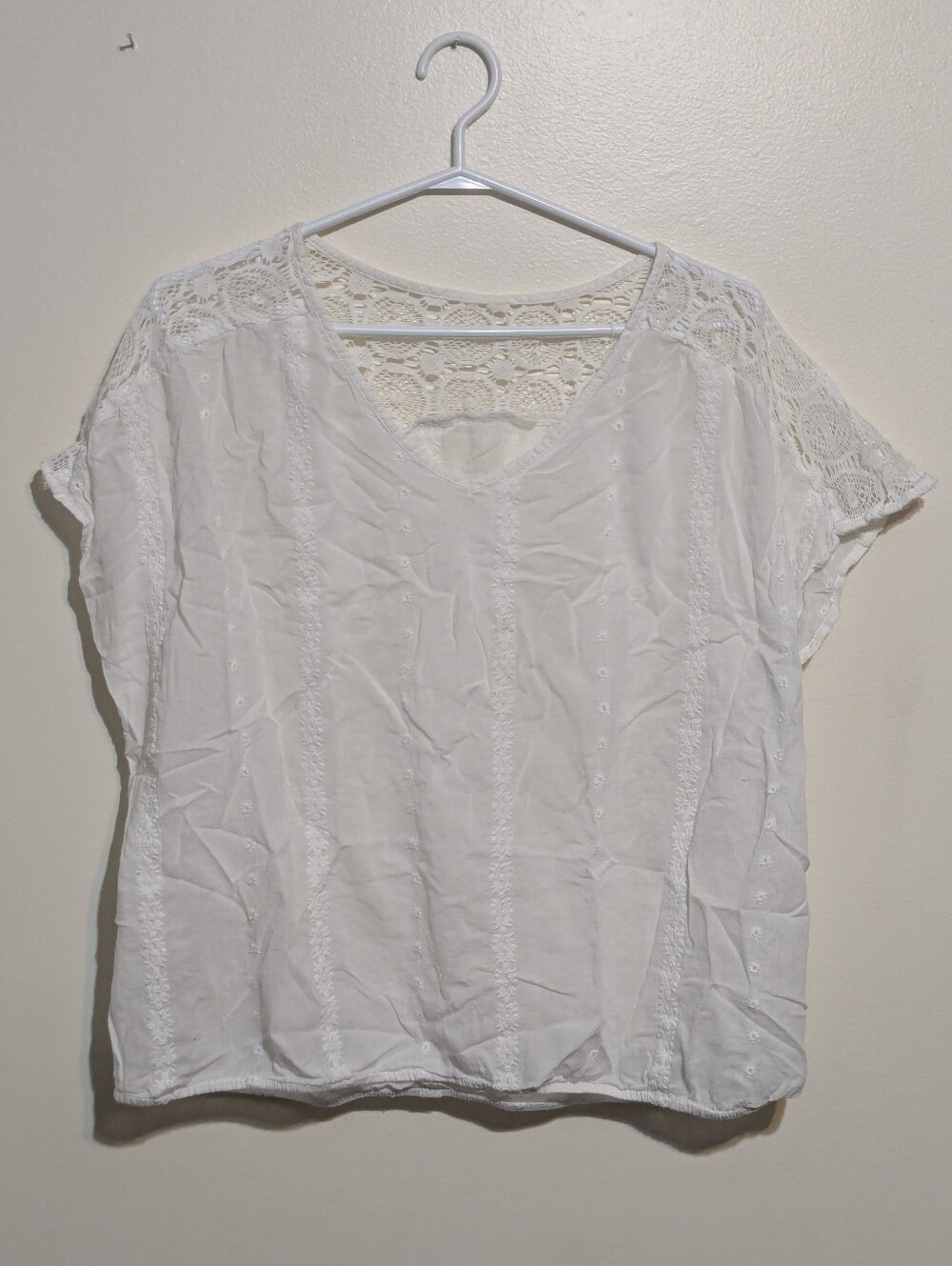 White Lace T-shirt Blouse